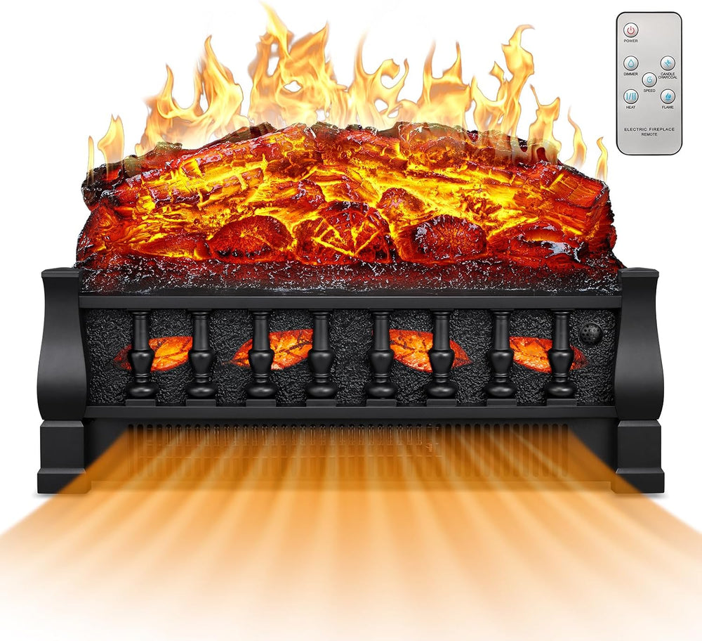 21 Inches Electric Fireplace Insert Log Heater Set, Freestanding Heater with ...