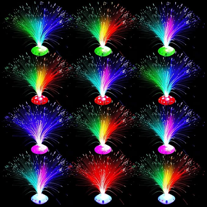 Retisee 12 Pcs Halloween Fiber Optic Lamp Multicolored Centerpiece Optic Ligh...