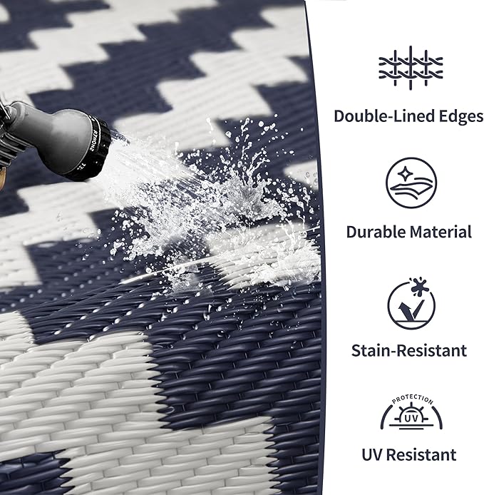 GENIMO Outdoor Rug for Patio Clearance,6'x9' Waterproof Mat,Reversibl...