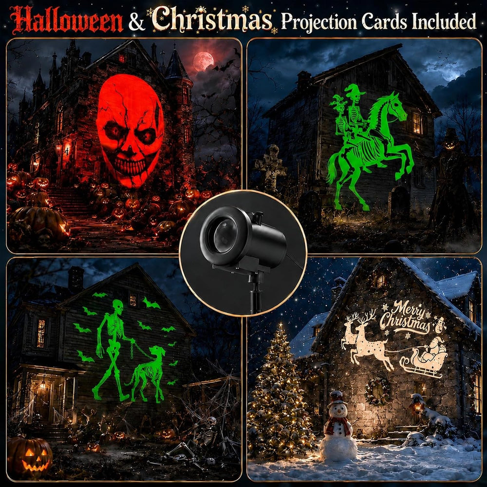 12-in-1 Halloween Projector Lights, Outdoor Dynamic Halloween Projector
