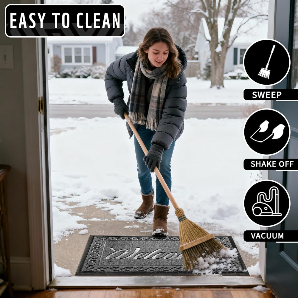 Yimobra Welcome Mat Outdoor Indoor, Waterproof Heavy Duty Front Door Mat Outs...
