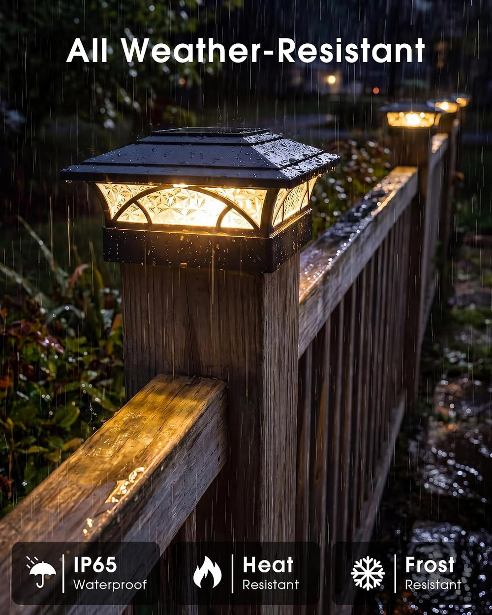 APONUO Solar Post Cap Lights Outdoor RGB Color Changing with Remote, Fits 4x4...