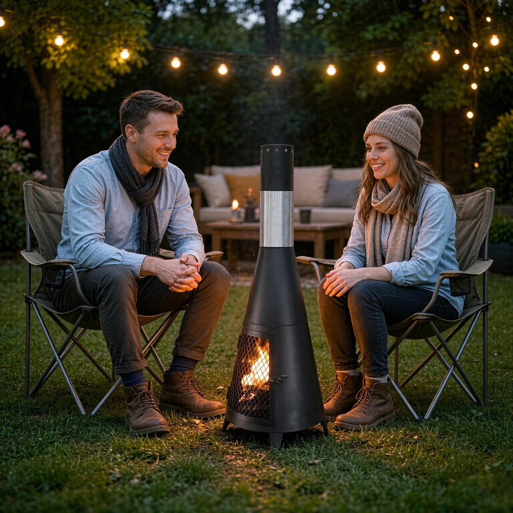 BDL Outdoor Chiminea Fireplace Wood Burning Fire Pit for Patio