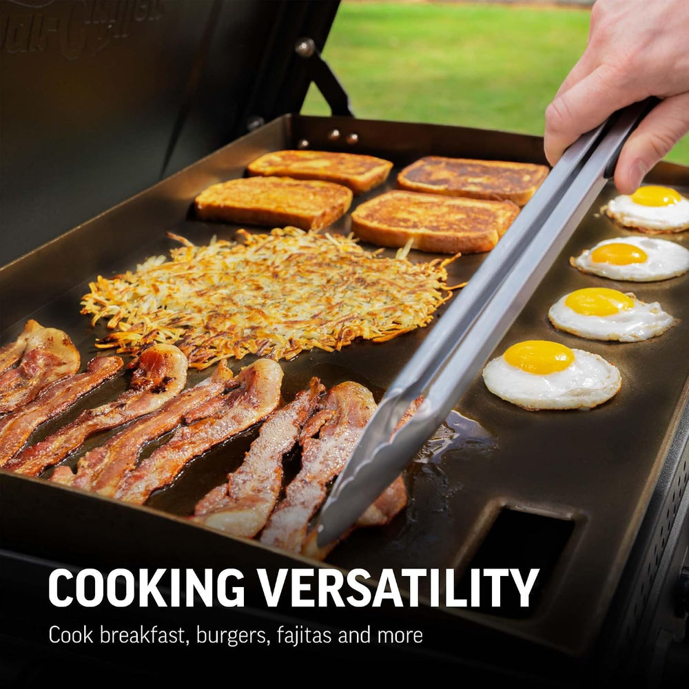 Char-Griller® Flat Iron 3-Burner Propane Gas Flat-Top Griddle with Steel Grid...
