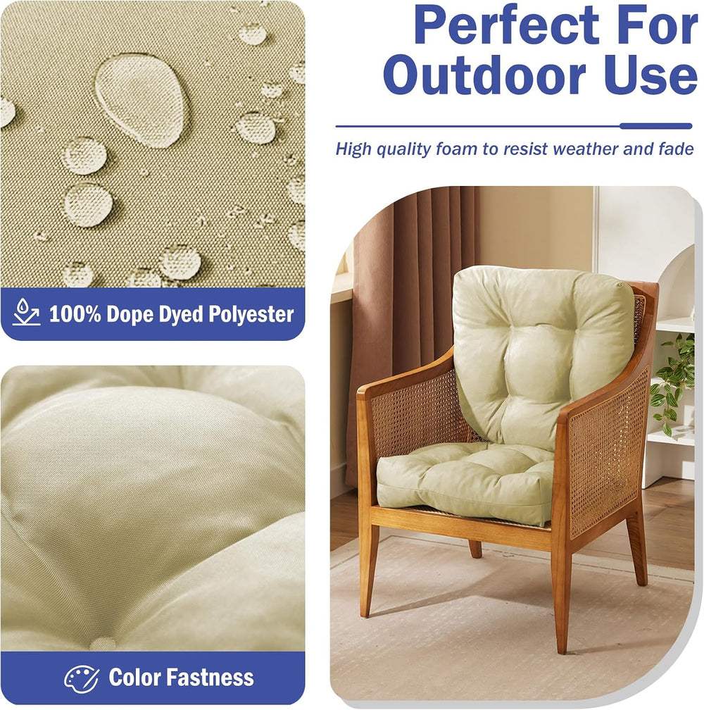 IPYNBAP Outdoor Chair Cushions Set of 4, Patio Chair Cushions with Ties, 19x1...