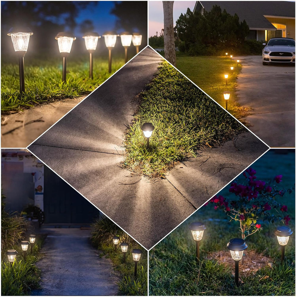 XMCOSY+ Solar Pathway Lights Outdoor 6 Pack, 10/25 LM Solar Yard Lights