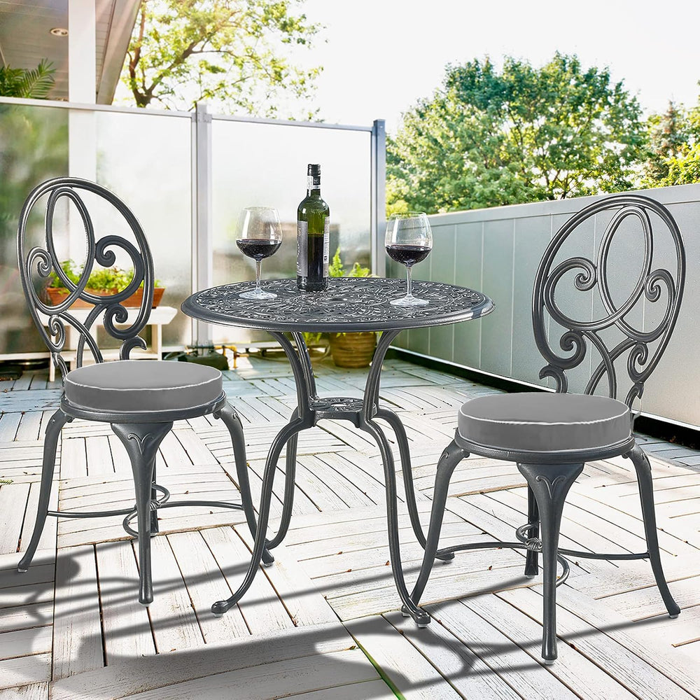 15 Inch Set of 2 Outdoor Bistro Chair Cushions,Small Patio Bistro Round Foam ...