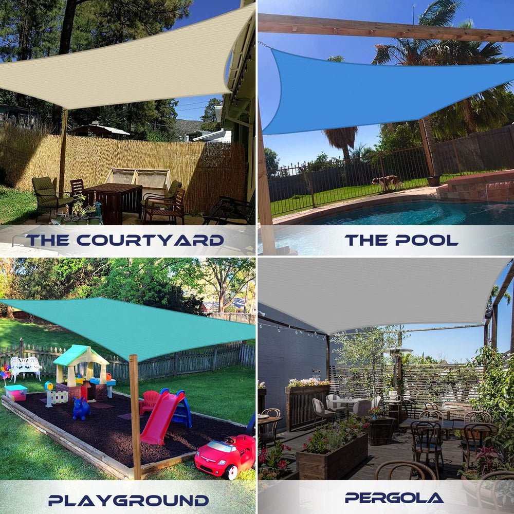 Windscreen4less 13' x 20' Sun Shade Sail Rectangle Outdoor Canopy Cov...