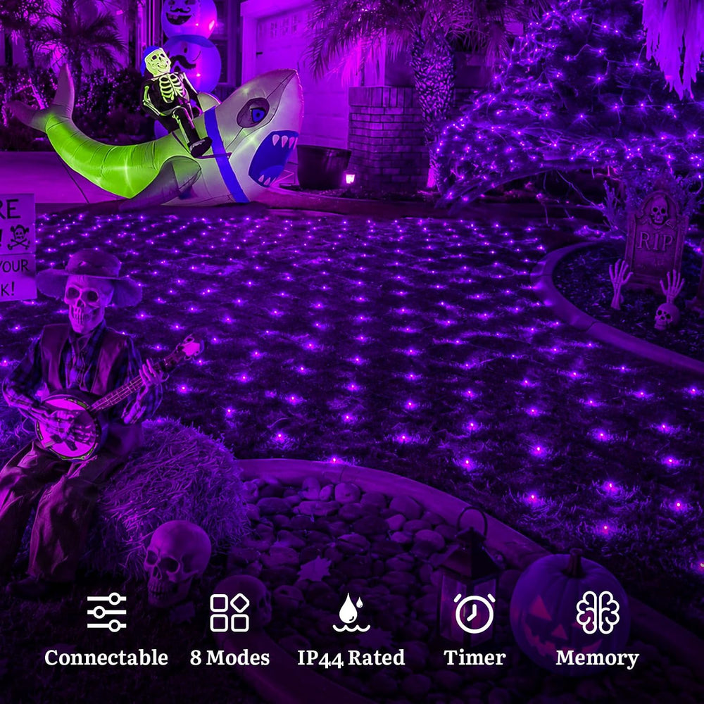 Purple Halloween Net Lights Outdoor Mesh Lights 12 * 5ft