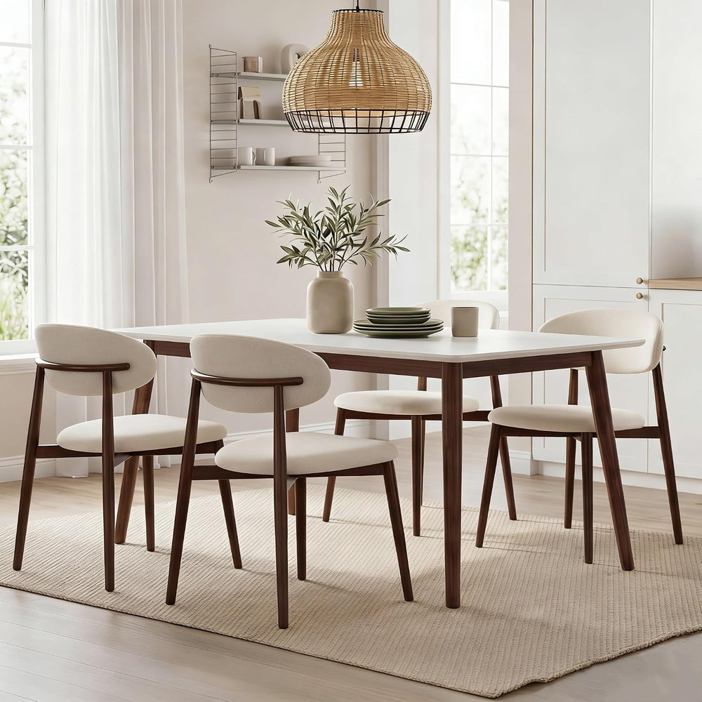UVV Dining Chairs Set of 4, Metal Kitchen Chairs with Modern Fabric Upholster...