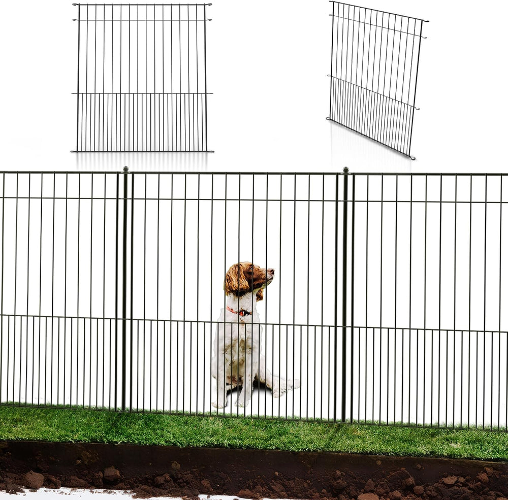 WESLEY'S CORNER Tall Fence Panels - 32”H x 29”L, No Dig Metal Dog Fence, ...