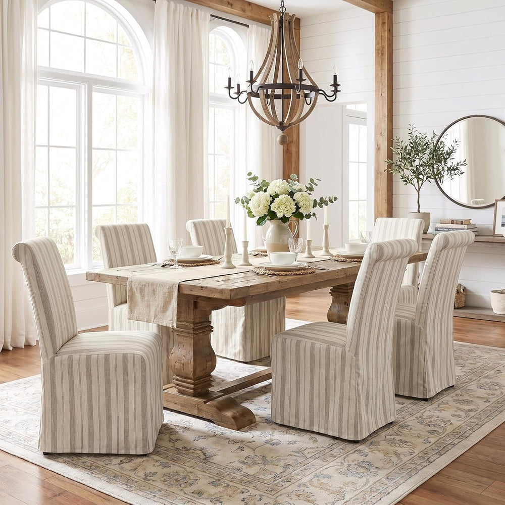 chairus Slipcovered Parsons Dining Chairs Set of 6, Upholstered Dining Room C...