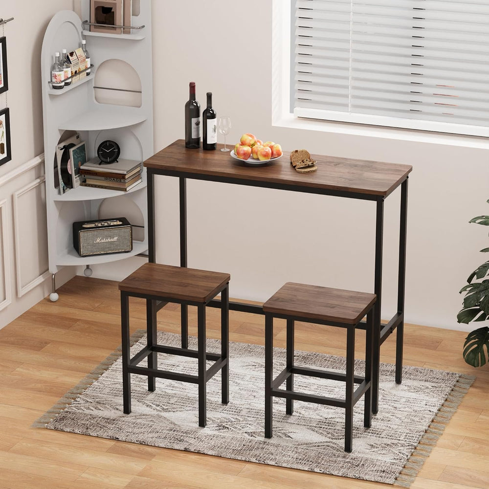 44.5" Bar Table, Bar Height Pub Table, Counter Long Narrow Rectangular T...