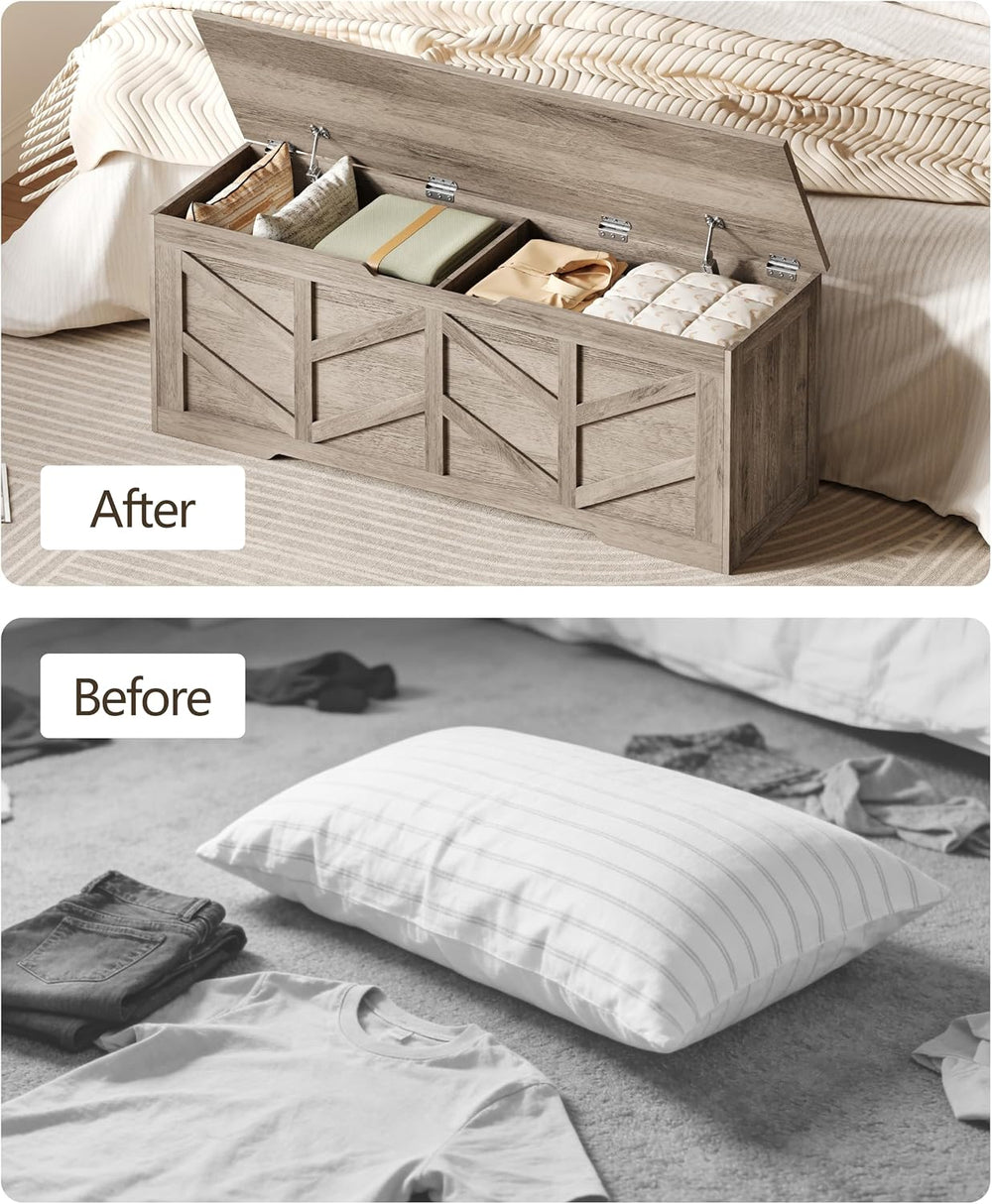 Extra Large Storage Chest, Storage Bench with 2 Safety Hinges