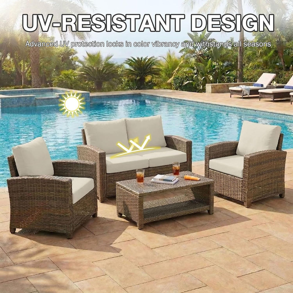 hyha 8Pcs Patio Cushion Covers, Stretch Outdoor Couch Cushion Covers
