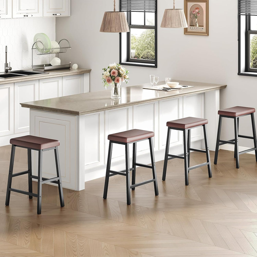 HOOBRO Bar Stools, Set of 2 Bar Chairs, Counter Height Bar Stools, 24 Inch Ba...