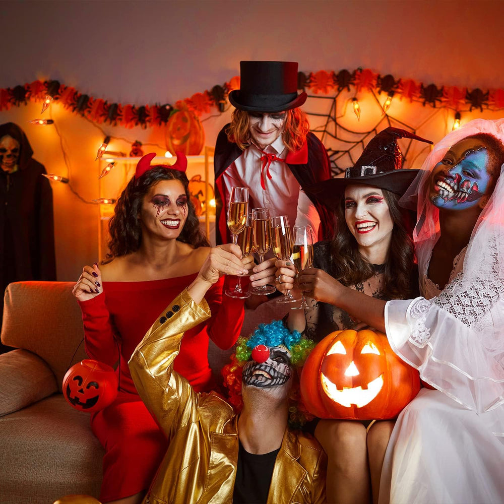 27.8Ft Orange Halloween Lights - Flickering Flame String Lights Orange Flicke...
