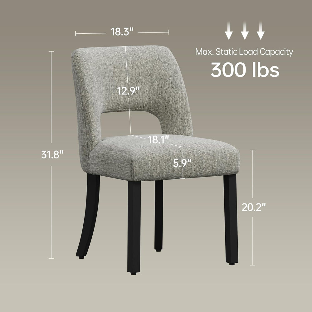 keoni Wooden Dining Chairs Set of 6, Mid Century Modern Upholstered Dining Ro...