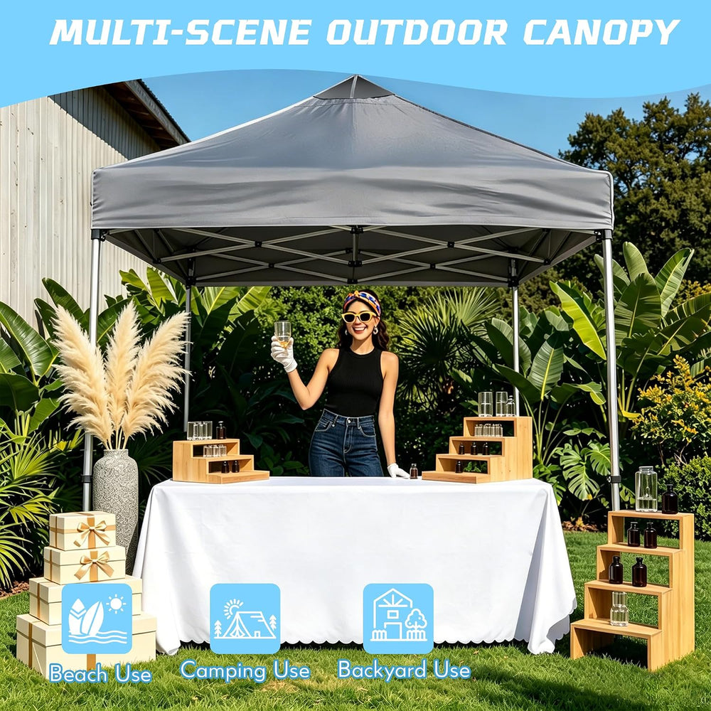 10x10 Pop Up Canopy Tent with 3 Sidewalls & Double Roof Vents