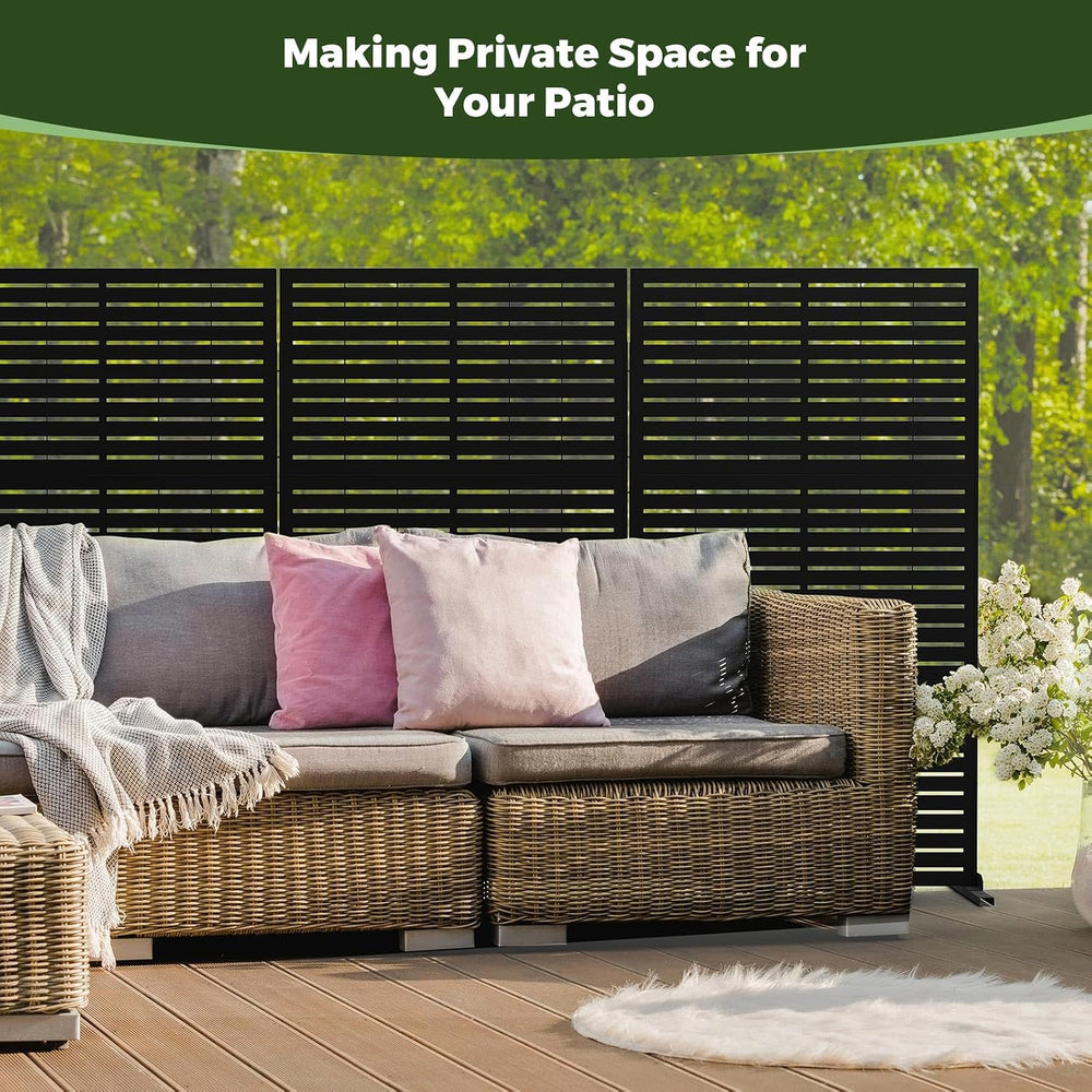 Kingsyard 72x47 Inch Metal Privacy Screen Outdoor Freestanding