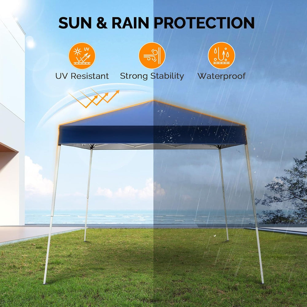 VINGLI 8x8 ft Pop Up Canopy Tent, Outdoor Foldable Portable Canopy for Campin...