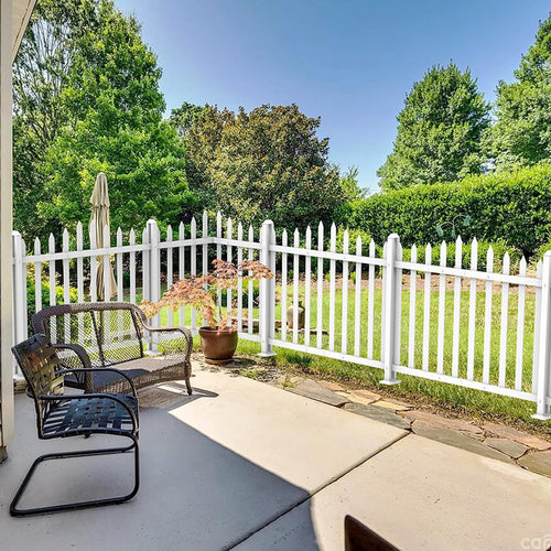 1 set vinyl picket fence panels white 84''wx36''h, front angle view