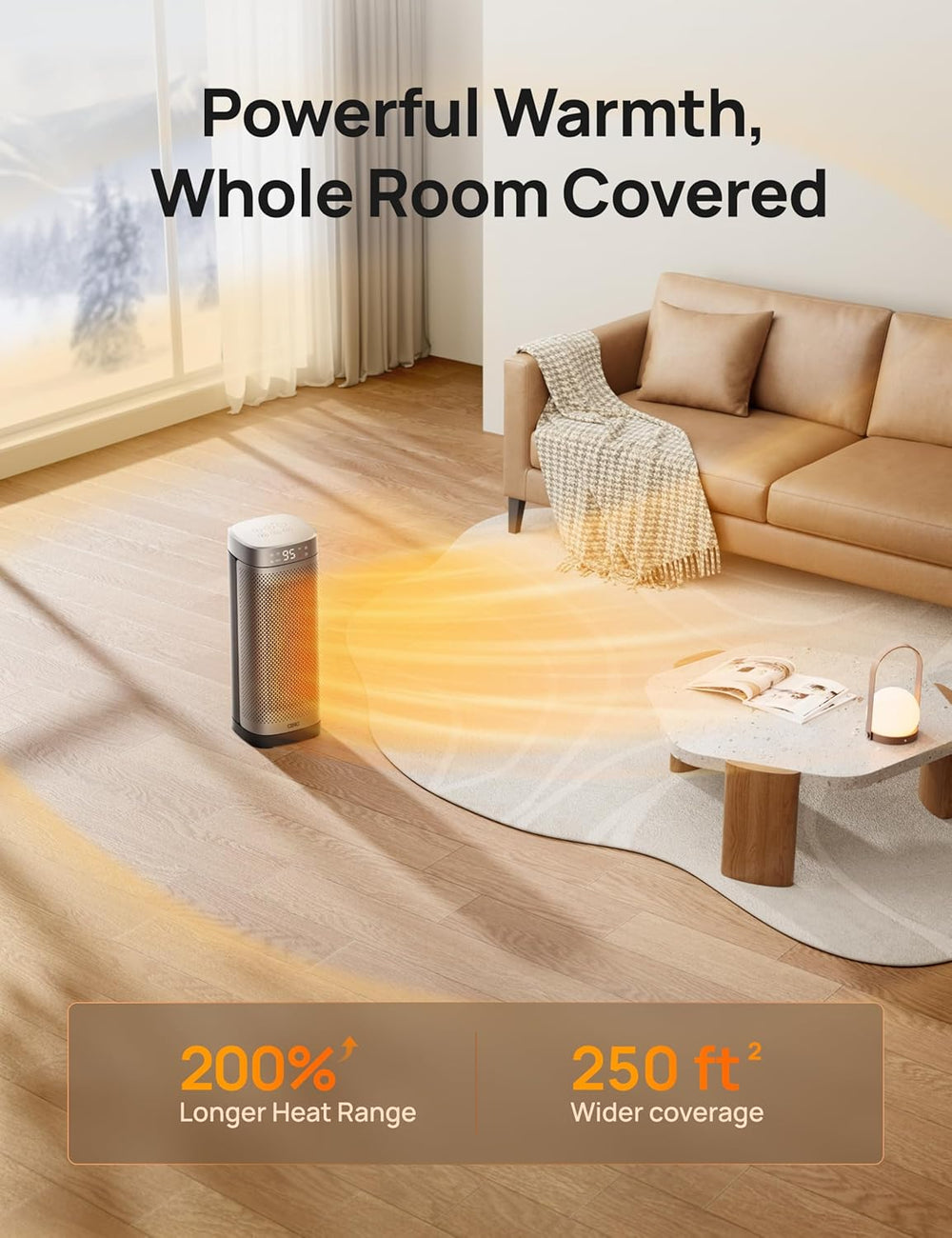 DREO Space Heaters for Indoor Use, Fast Heating Portable Heater with Remote