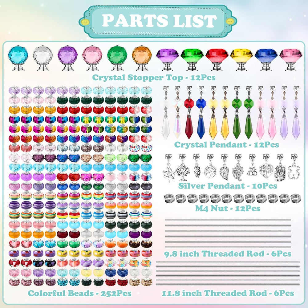 UFU 310Pcs DIY Fairy Wand Beaded Garden Stakes Kit, Decorative Garden Stakes ...