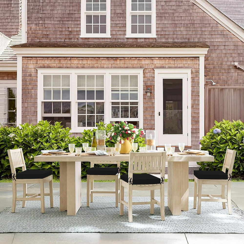 Basic Beyond Outdoor Chair Cushions Set of 4, Square Corner Outdoor Cushions ...