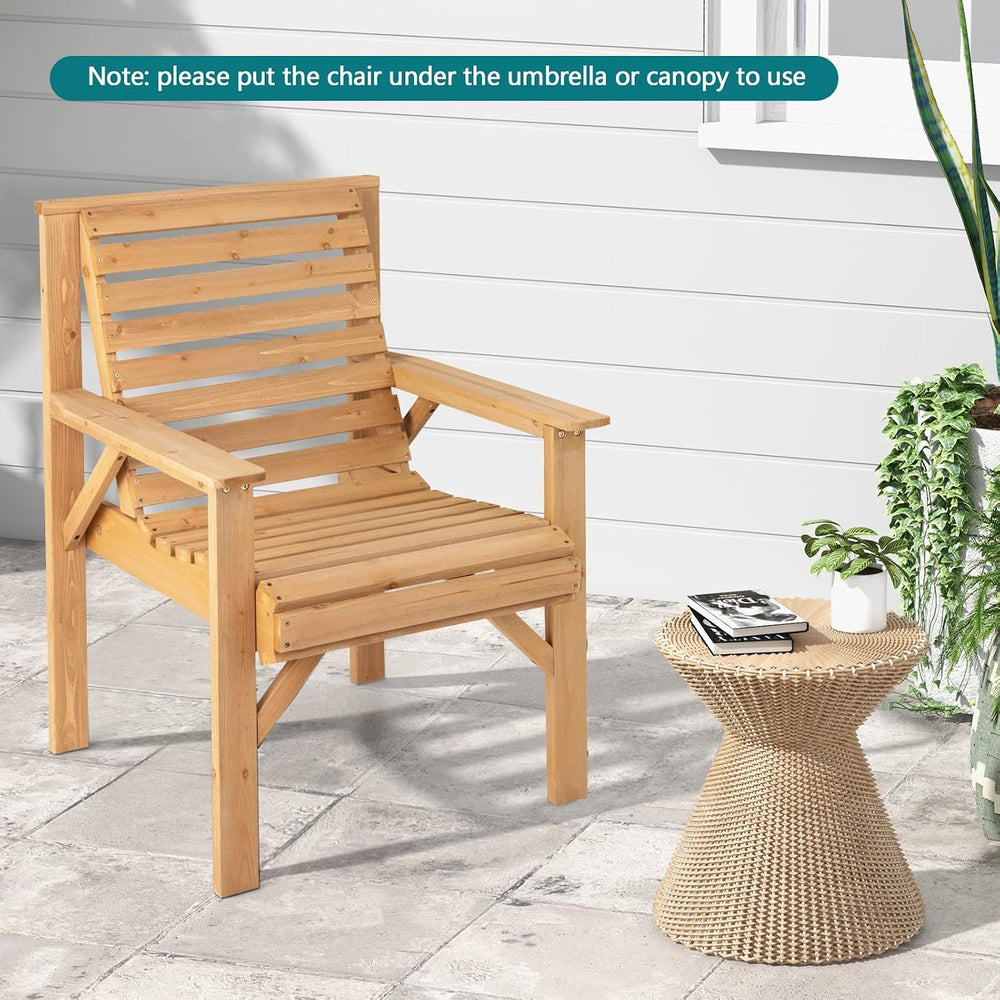 GIANTEX Outdoor Patio Dining Chairs, Solid Wood Bistro Chairs, Inclined Backr...