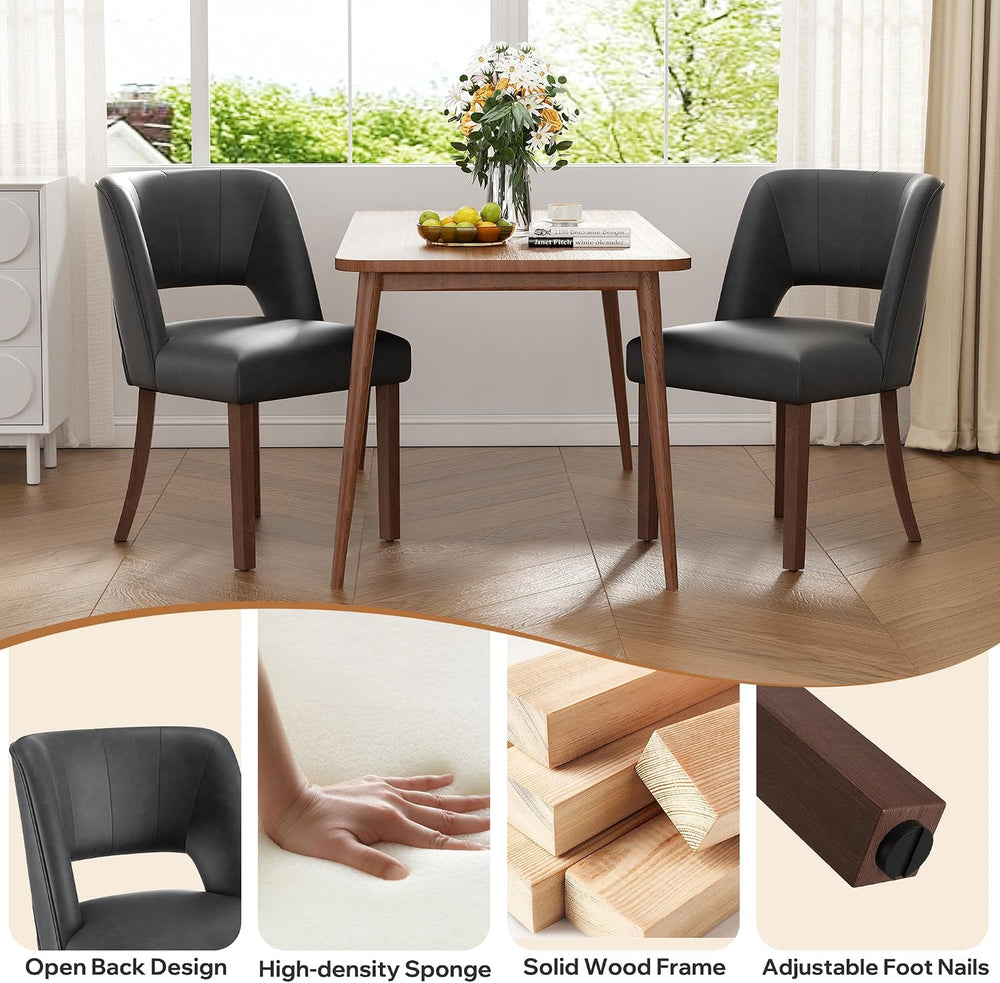 Dining Chairs Set of 6,Modern Dining Room Chairs with Thick Cushions,Faux Lea...
