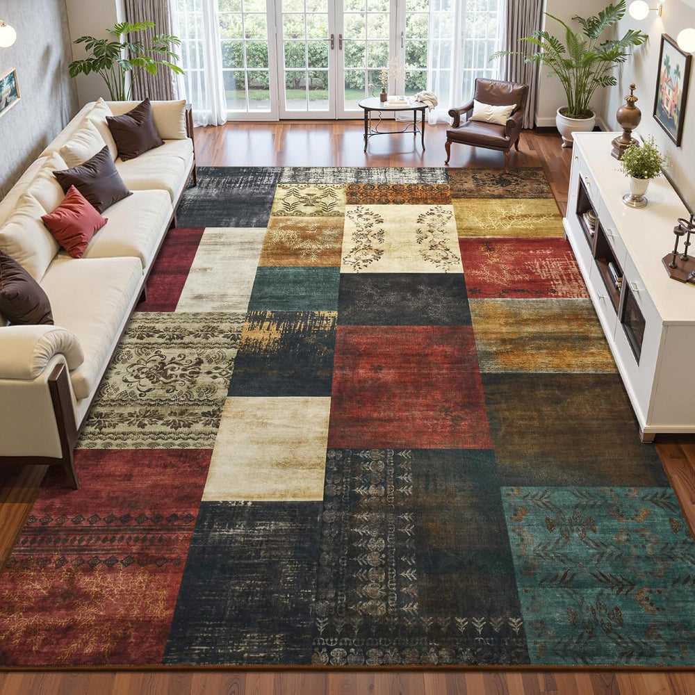 DweIke Washable Area Rugs 5x7 for Living Room, Modern Geometric Colorful Soft...