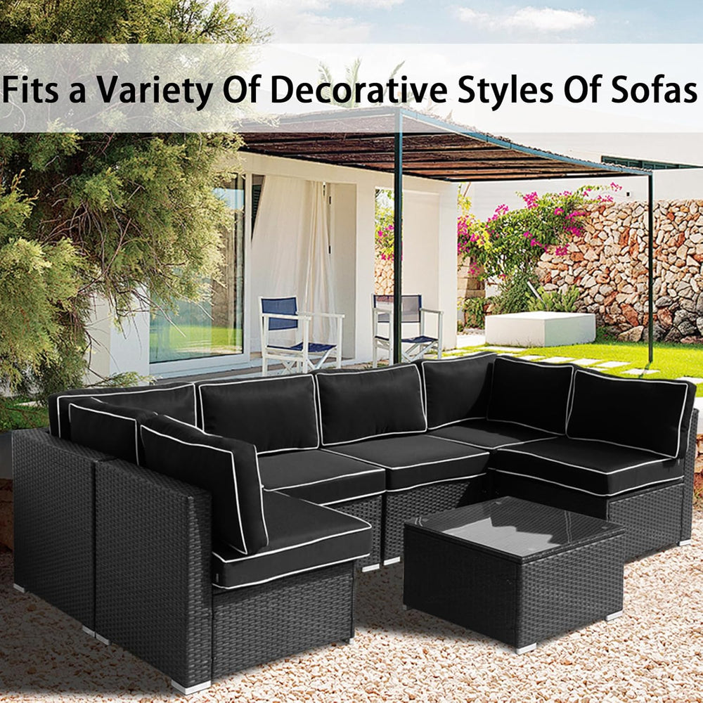 14Pieces Patio Cushion Covers Replacement,Outdoor Couch Cushions Covers Water...