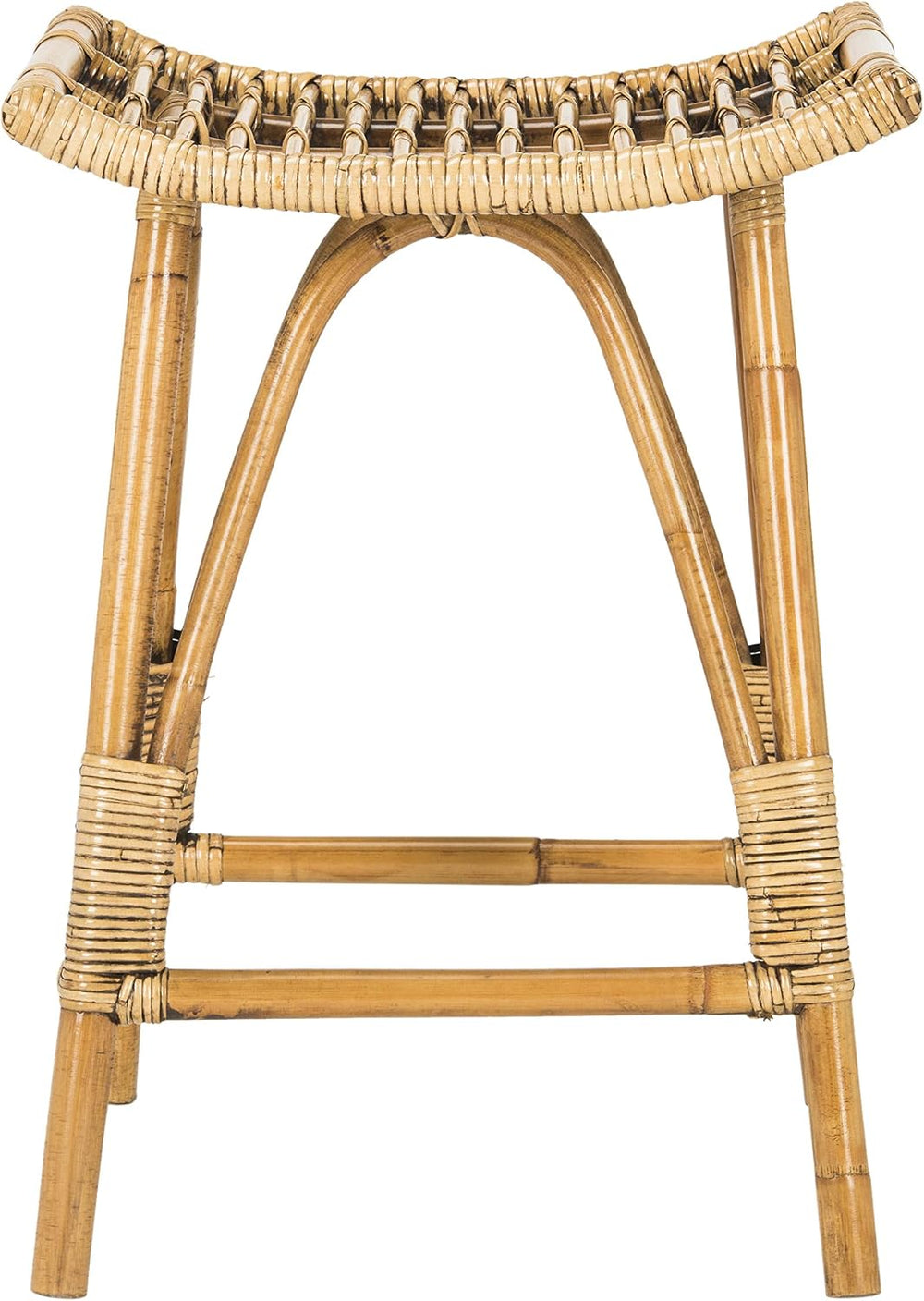 Safavieh Home Collection Leda Brown Rattan 26-inch Counter Stool