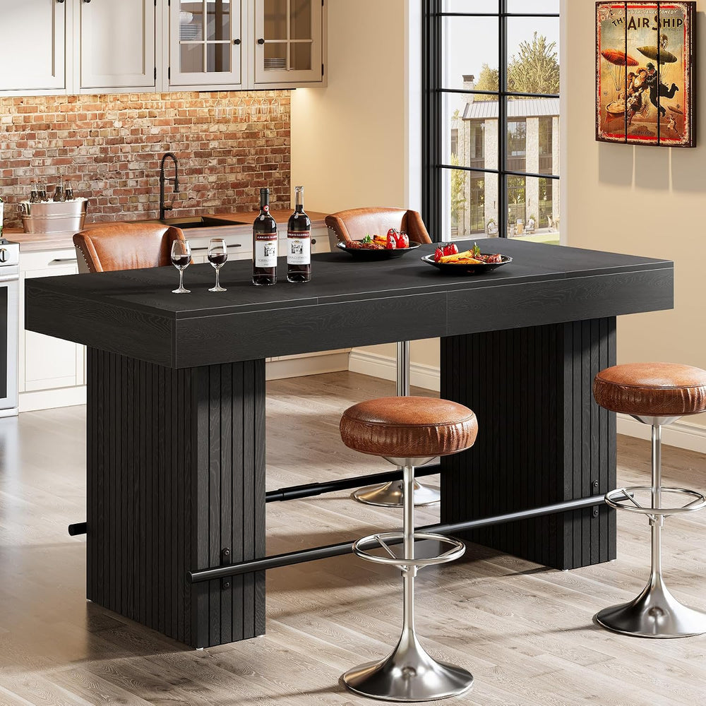 Tribesigns 62.2 Inch Bar Table, Industrial Counter Height Pub Dining Table