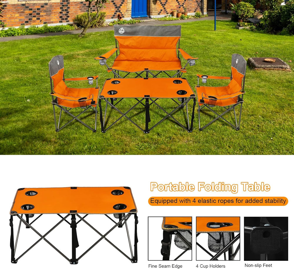 Northroad Folding Camping Chair Set of 4, Portable Collapsible Conversation S...