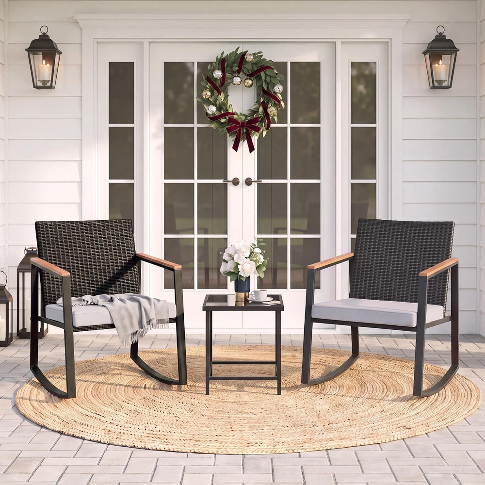 Gizoon 3 Pieces Rocking Patio Bistro Set