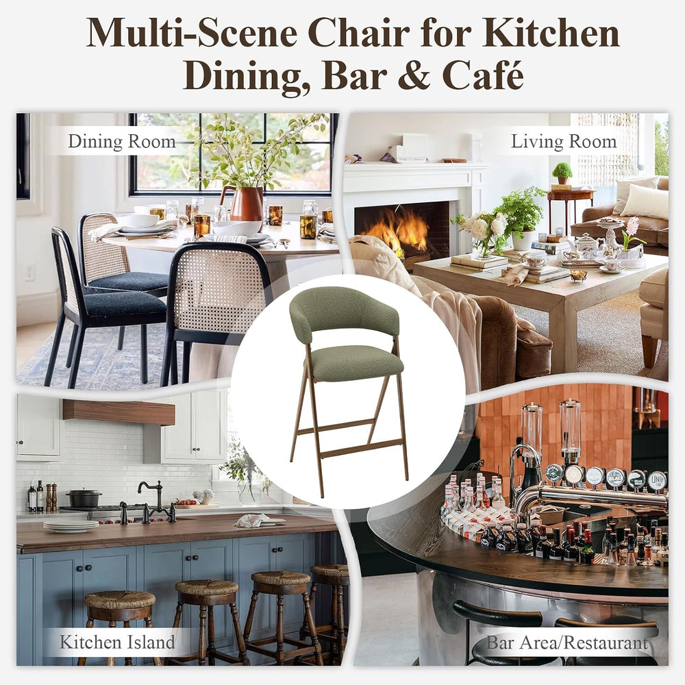 COLAMY Bar Stools Set of 2, 26" Counter Height Barstools with Backs, Mod...