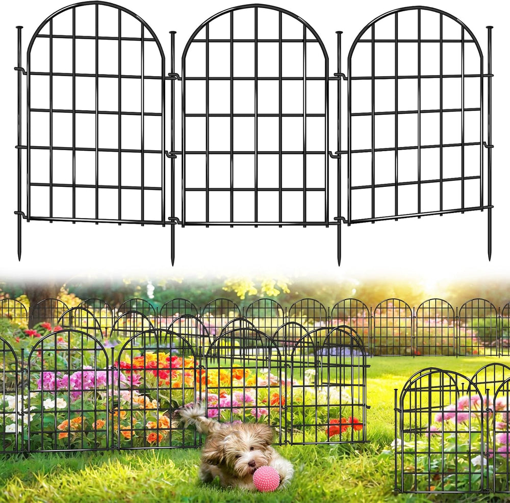 32.5 ft(L) x 22 in(H) Garden Fence, 30 Panels Arched No Dig Fence, Decorative...