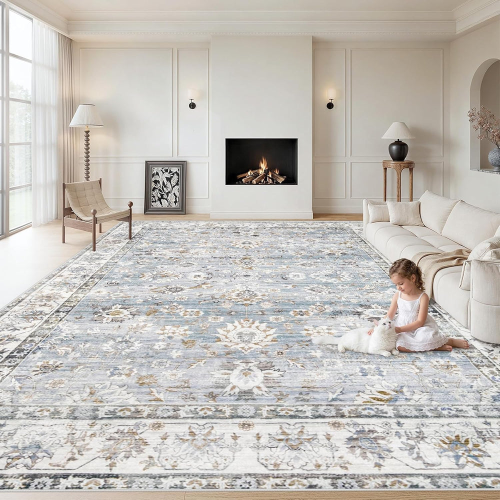 XLUEZ Area Rug 9x12 Living Room Rug, Machine Washable Vintage Distressed Boho...