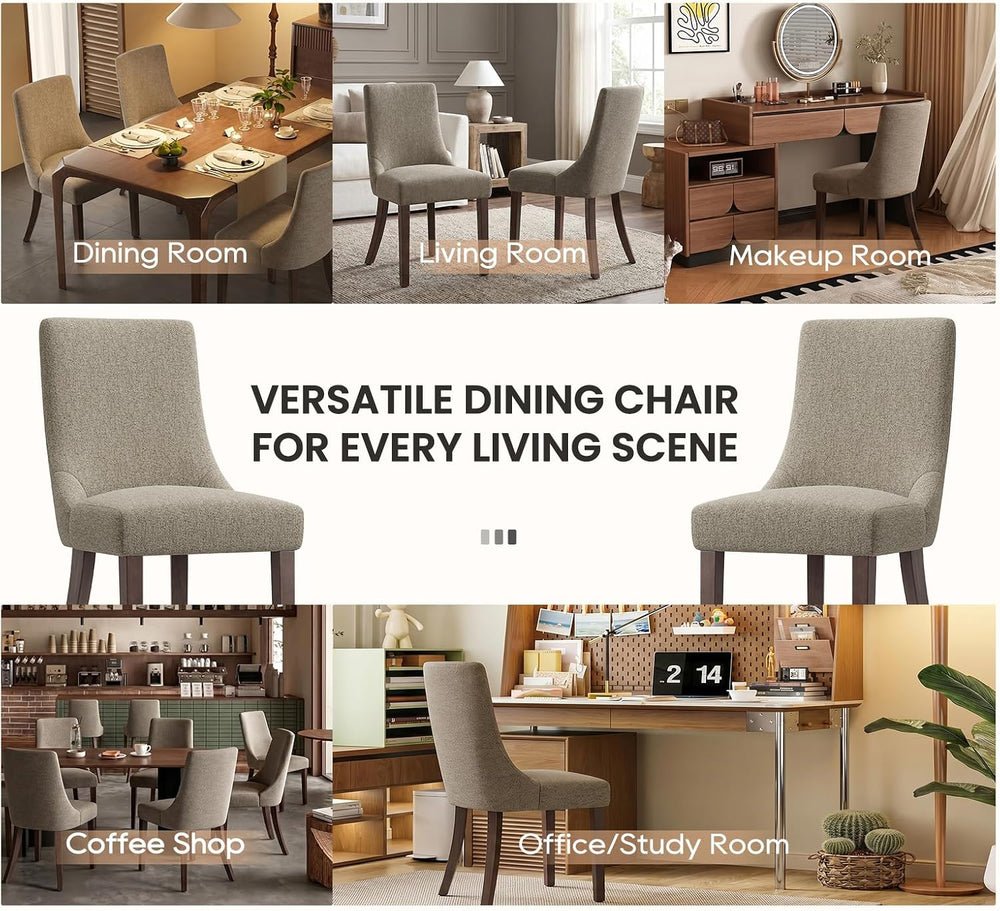 MALOL Wooden Dining Chairs Set of 6, Upholstered Kitchen & Dining Room Ch...