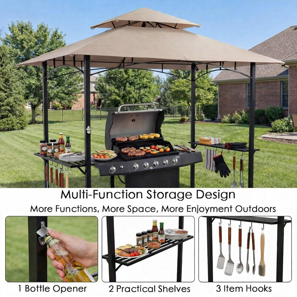 Kozyard Andra 8' x 5' BBQ Grill Gazebo Canopy Tent, Vented Soft Top Roof