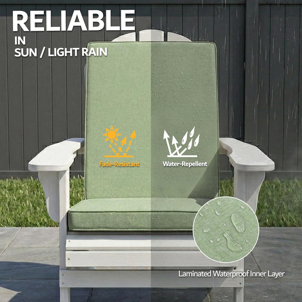 Adirondack Chair Cushions Set of 2 - Removable Covers, Water-Repellent & ...
