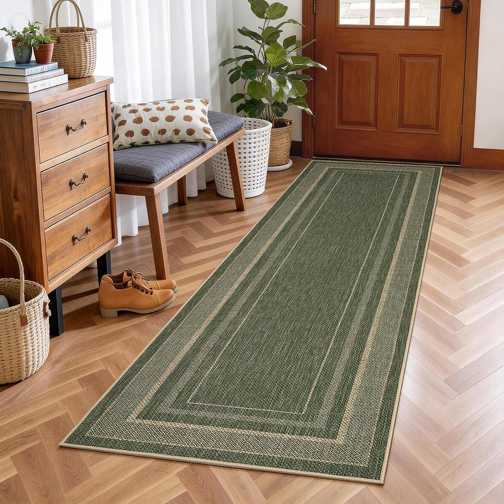 GarveeHome Easy Jute Runner Rug 2x8 Washable Non Slip Hallway Runner Rugs