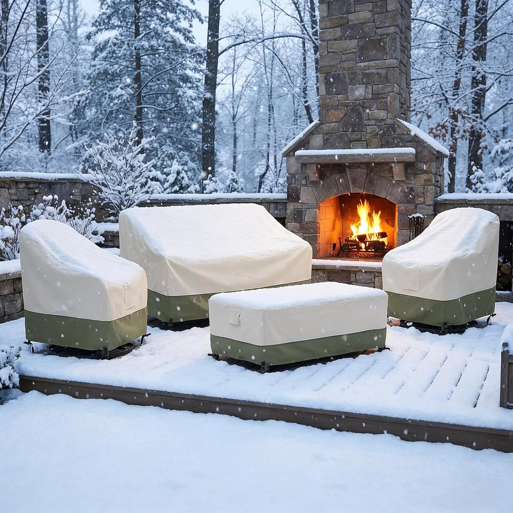 Bitubi Outdoor Waterproof Patio Furniture Covers 4-Piece Set for Swivel Rocke...