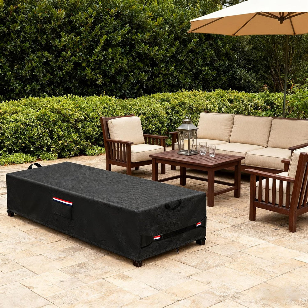Rectangular Fire Pit Cover 56 inch,Heavy Duty 600D Waterproof Propane Gas Fir...