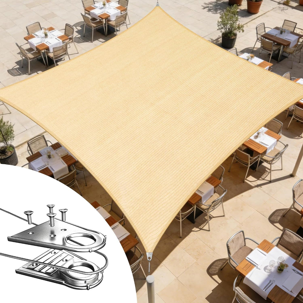 Royal Shade 12' x 16' Beige Rectangle Super Ring Sun Shade Sail Canop...