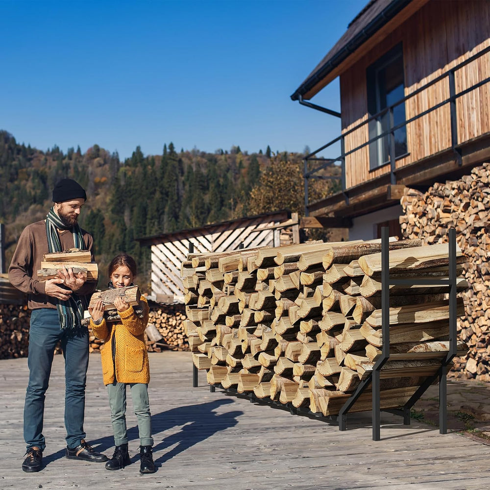 6 ft Firewood Rack Outdoor, Heavy Duty Metal Fire Wood Rack for 880LBS Capaci...
