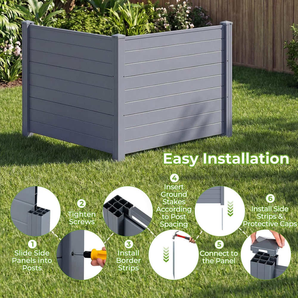GIANTEX No-Dig Air Conditioner Fence, 4 Panels, 48''W x 36''H...