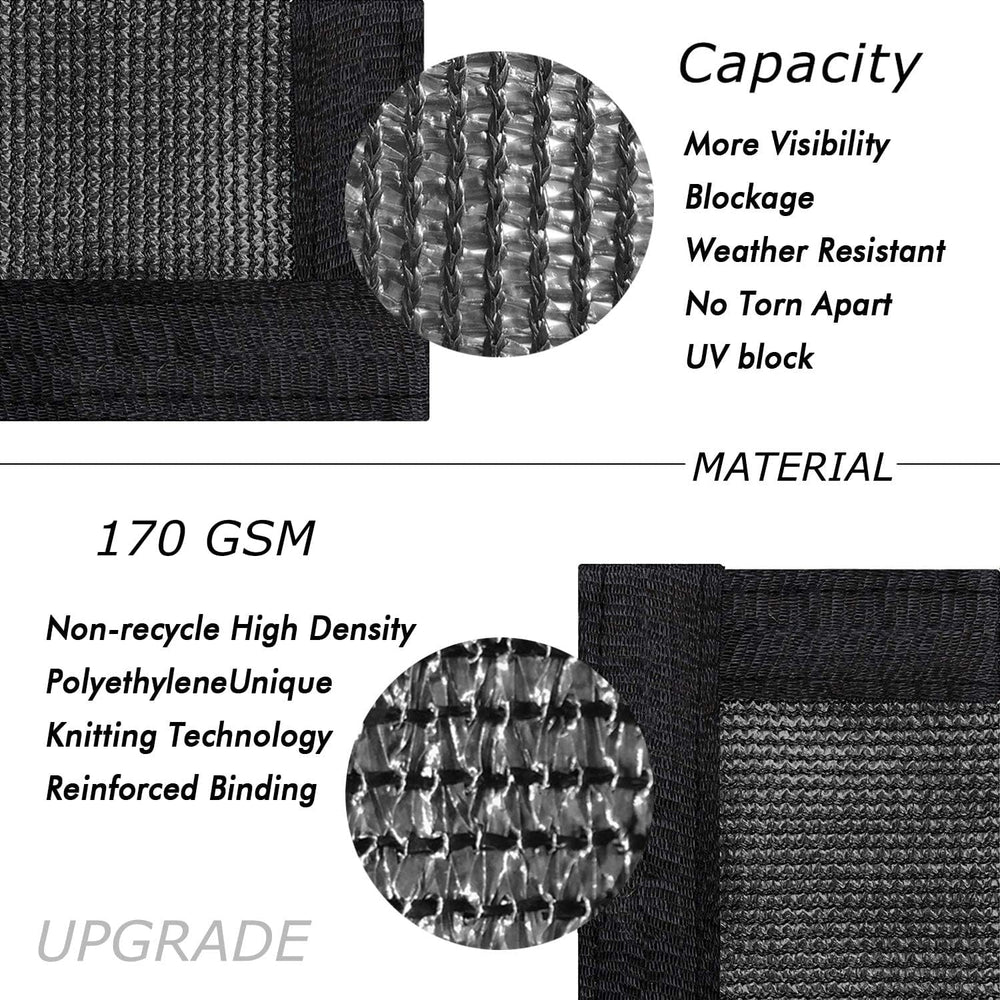 UPGRADE Privacy Screen Fence 8' x 50' Commercial Shade Cover with Bra...